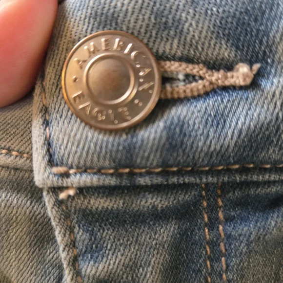 American Eagle Light Blue Denim Jeans high rise skinny jegging size 00 short - Picture 4 of 8